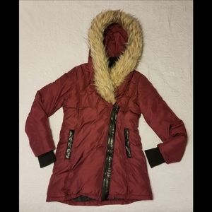 Steve Madden Parka Puffer Coat Winter Jacket Burgu